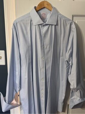 Brooks Brothers Madison Fit Light Blue Dress Shirt with French Cuffs